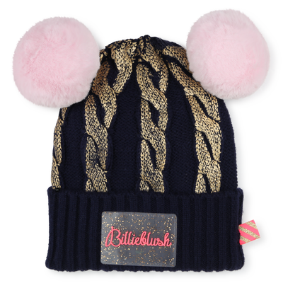 Bonnet &agrave; pompons avec torsades BILLIEBLUSH FILLE