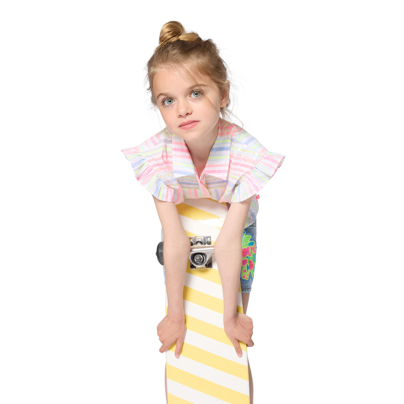 CHEMISE RAY&Eacute;E MANCHES VOLANT&Eacute;ES BILLIEBLUSH 
                        FILLE