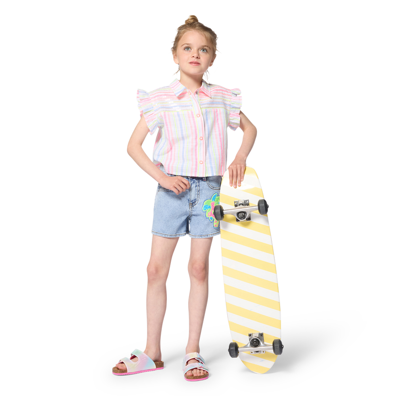 CHEMISE RAY&Eacute;E MANCHES VOLANT&Eacute;ES BILLIEBLUSH 
                        FILLE